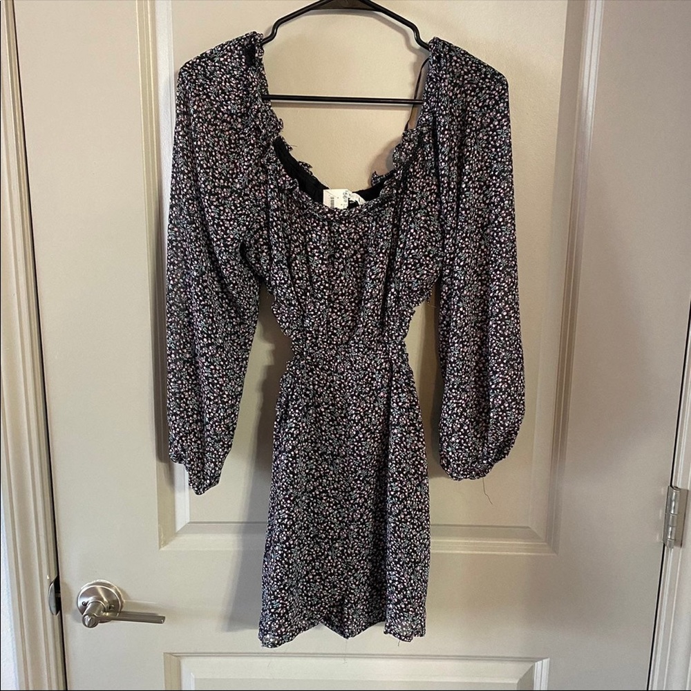 Black and Pink Floral Cutout Romper